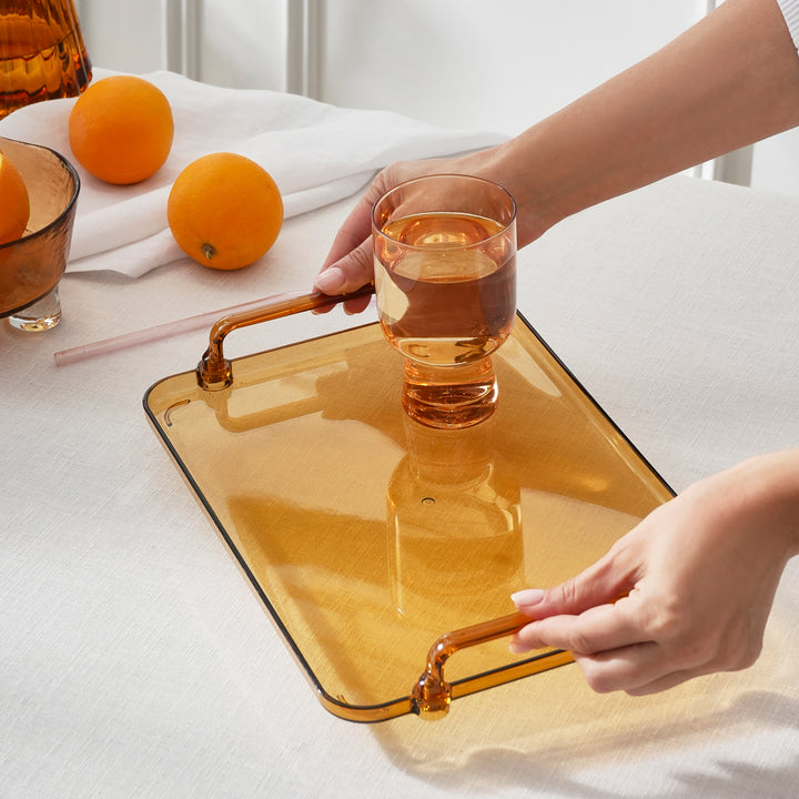 Karaca Claro Rektangulær Serveringsbakke – Amber, 30 cm