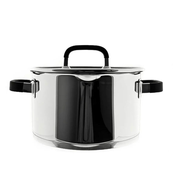 Rustfrit Stål Induktions Gryde m/Silikone Greb 22 cm 4,5 L.- Almina