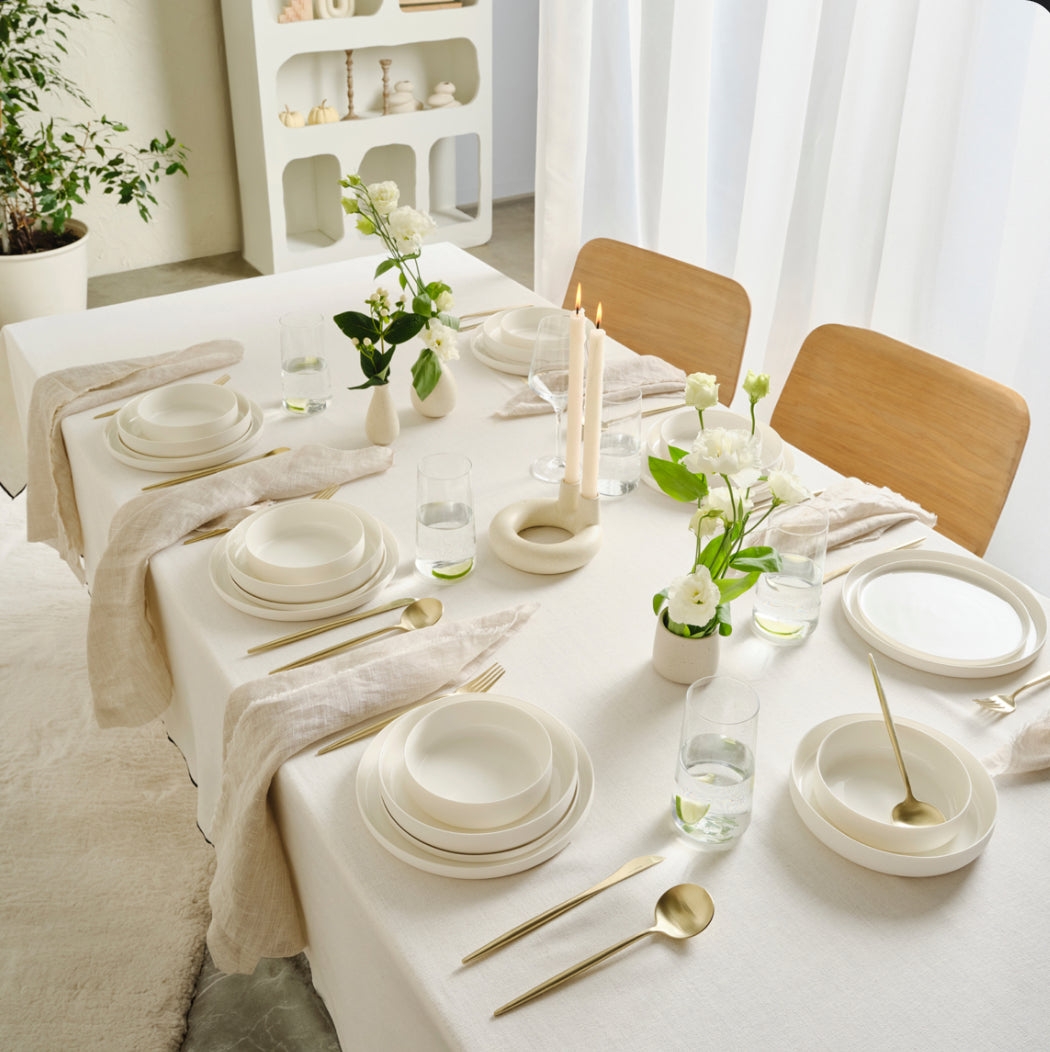Karaca Earth Collection Finesse Spisestel – 24 dele, 6 personer, Hvid