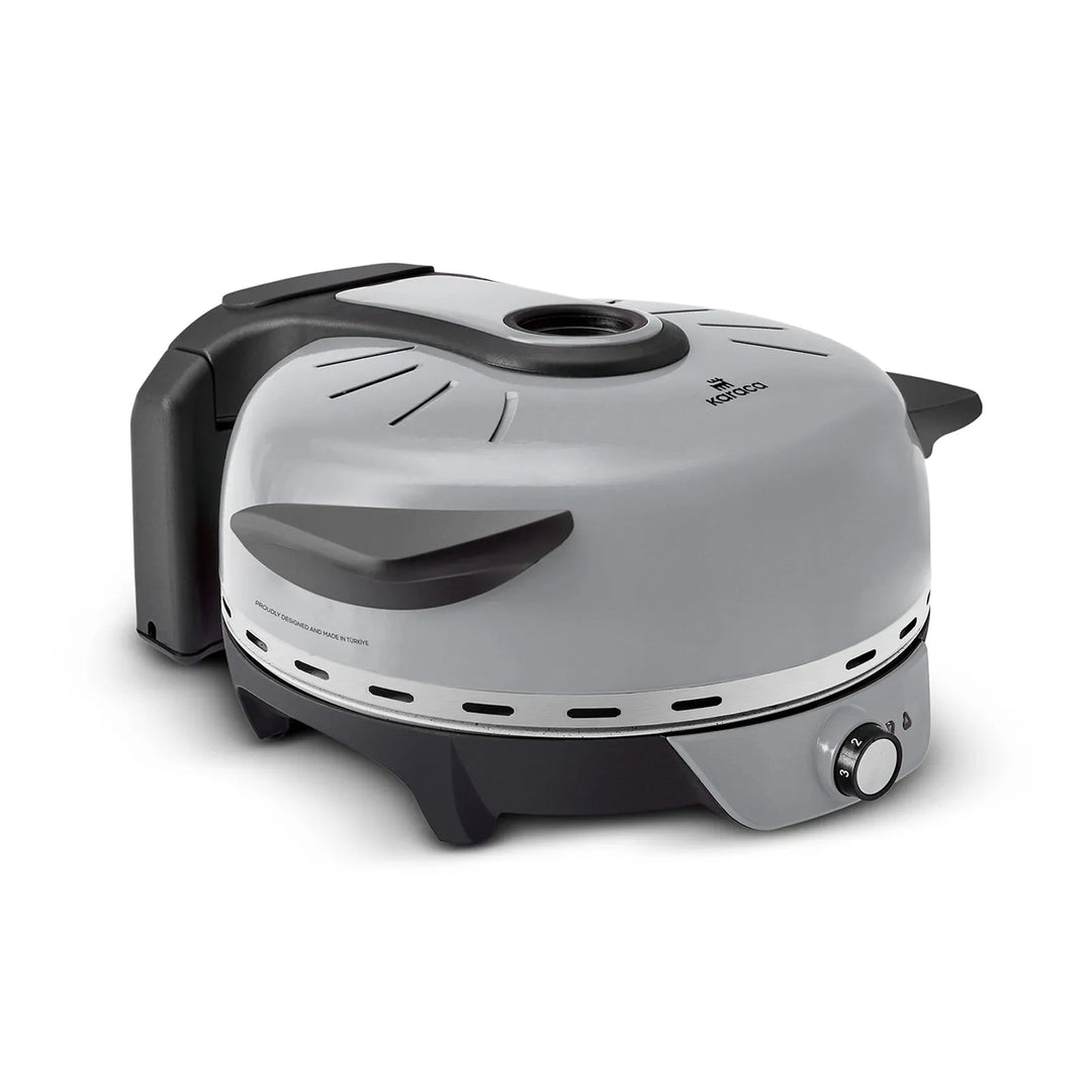 Karaca Gastro 10-i-1 Pizza, Lahmacun & Tandoori Brødmaskine – Biodiamant Sølv - 30 CM