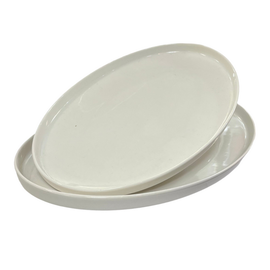 Oval Porcelæn Serveringsfadsæt 2 stk. 2 Størrelser - Almina Mondo