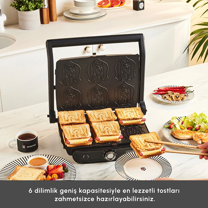 Karaca x Beşiktaş - Gastro Grill Glass Grill &amp; Toastmaskine - 2400 W