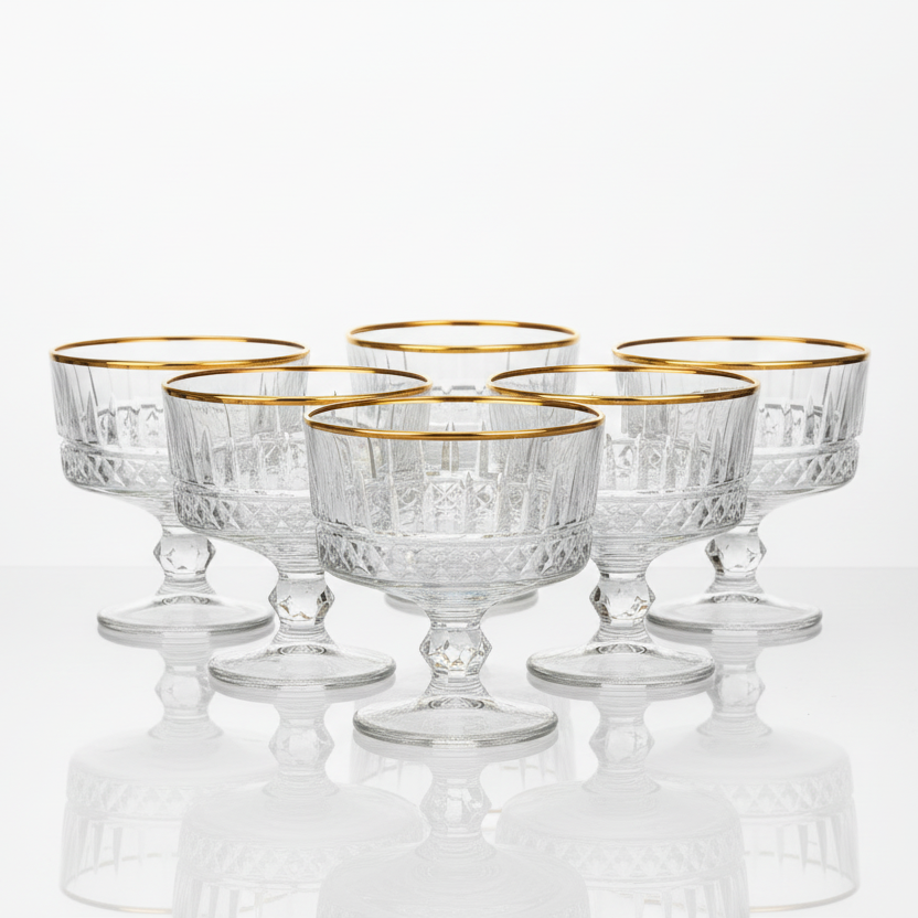 Almina Elisa Golden Dessertskål På Fod 6 stk. - 240 ml