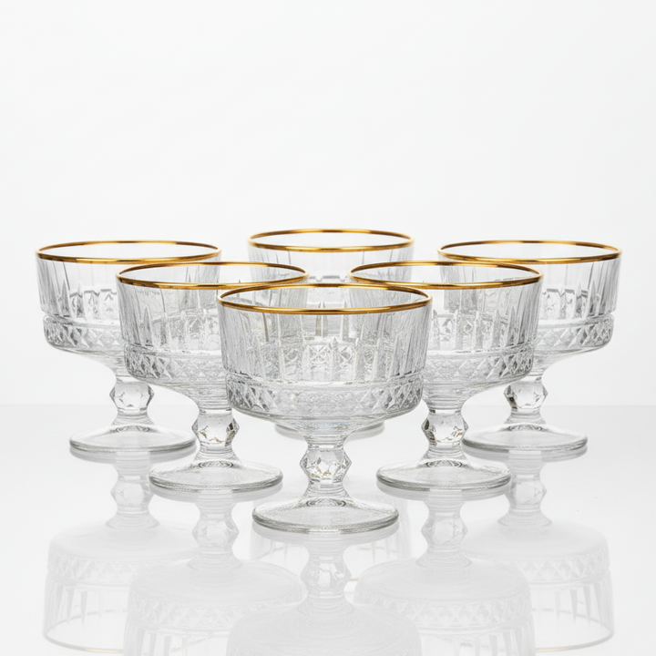 Almina Elisa Golden Dessertskål På Fod 6 stk. - 240 ml