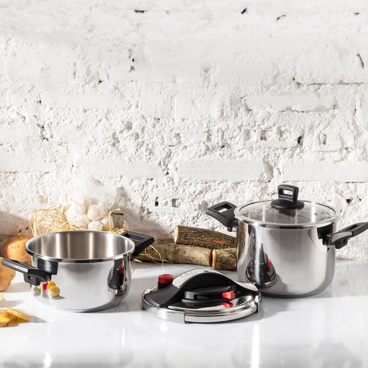 Karaca Vitola Trykkogersæt i Rustfrit Stål med Induktionsbund – 4 + 6 Liter