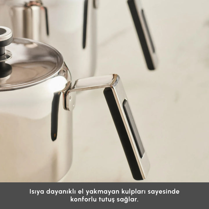 Karaca Yasemin Induktionsvenligt Midi Tekandesæt i Rustfrit Stål