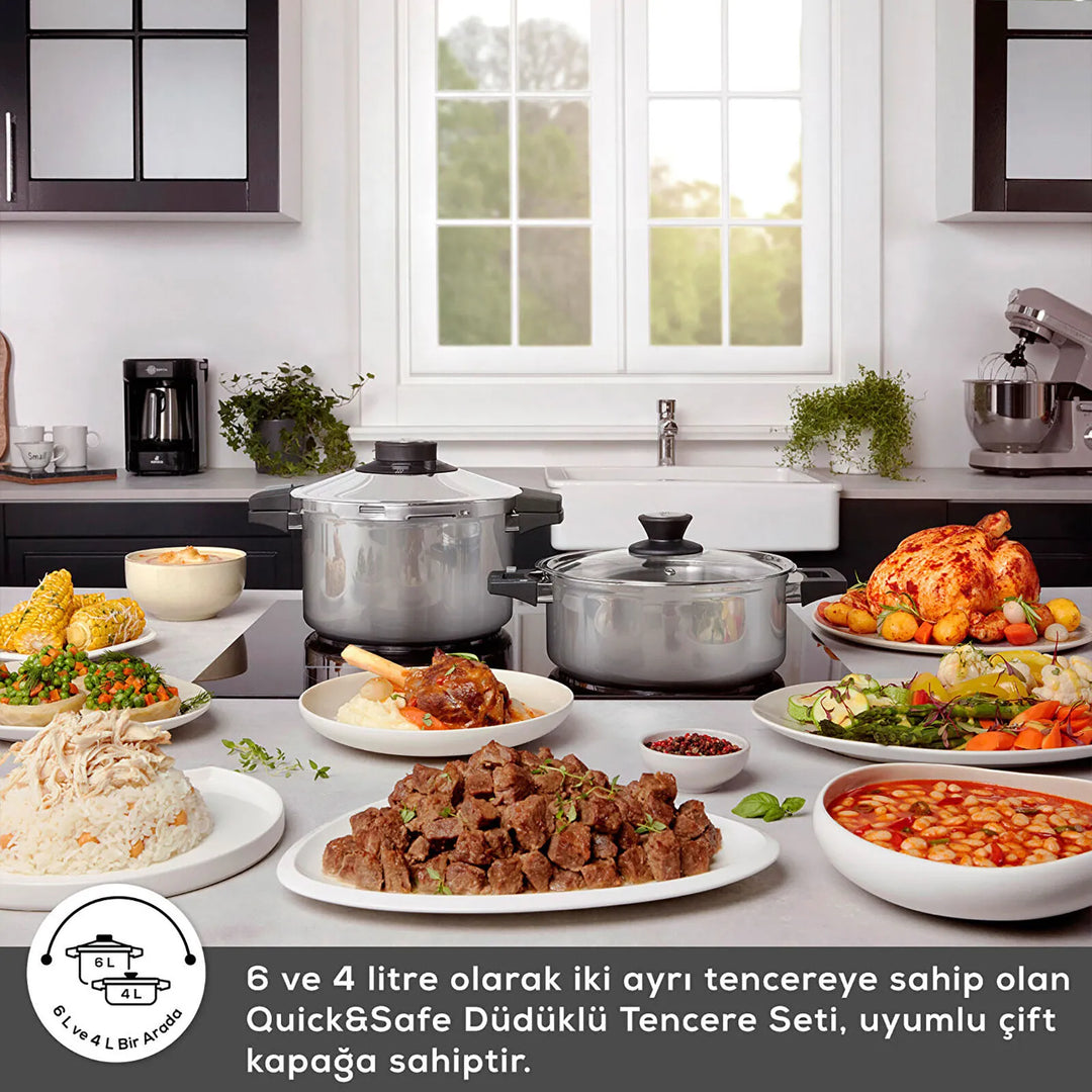 Karaca Quick & Safe Induktionskompatibelt Trykkogersæt – 4 + 6 L