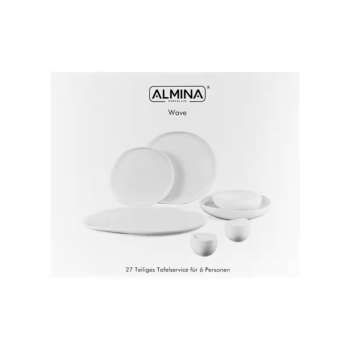Almina Moderne Spisestel “Wave” – 27 dele i porcelæn