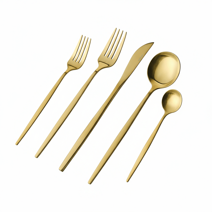 Karaca Orion 30-delt Bestiksæt 18/10 rustfrit stål | Mat Guld | 6 personer