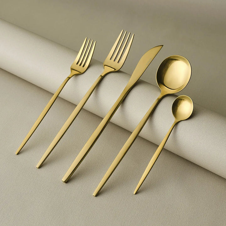 Karaca Orion 30-delt Bestiksæt 18/10 rustfrit stål | Mat Guld | 6 personer