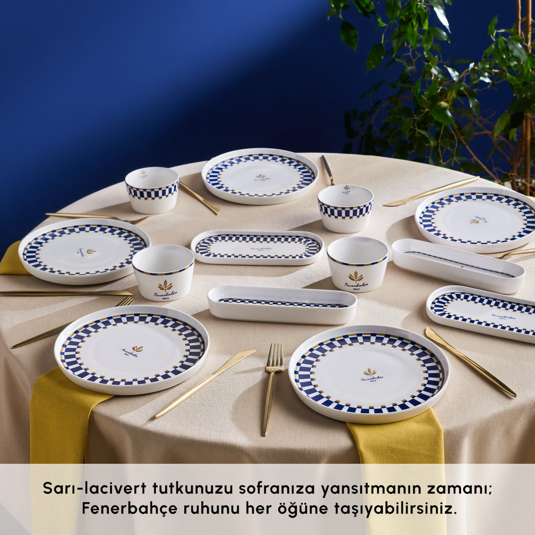 Karaca x Fenerbahçe -  Forever Bone Morgenmadssæt – 14 dele til 6 personer