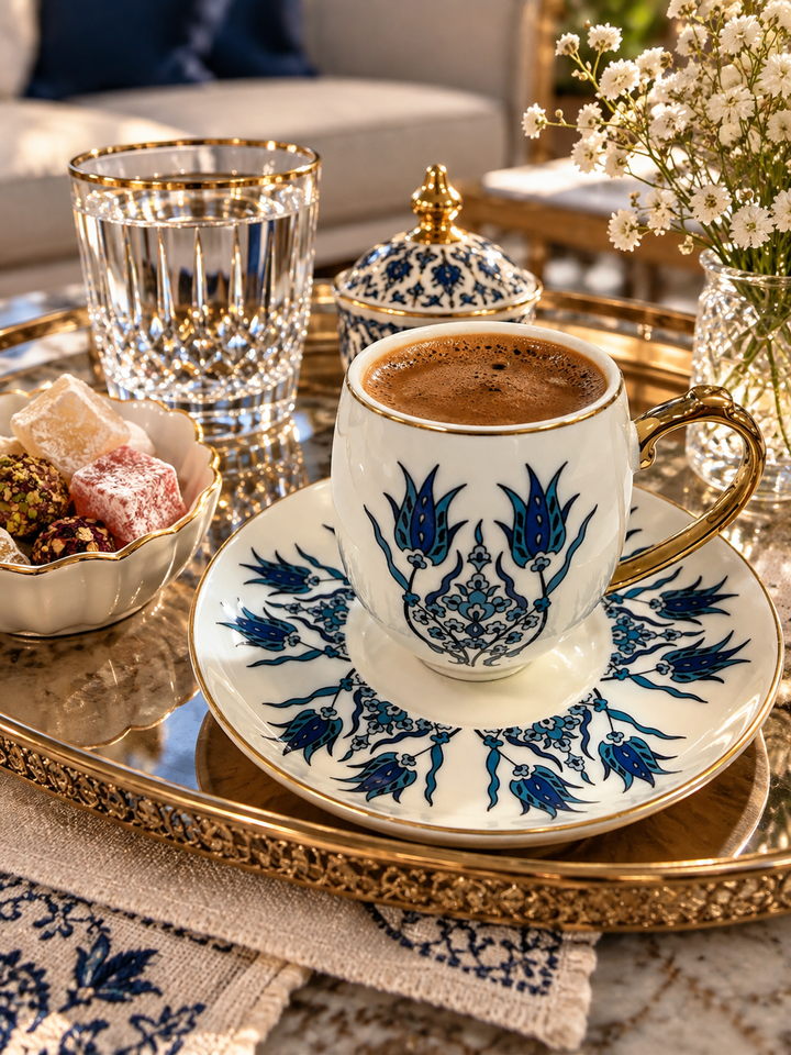 Karaca İznik - Espresso Kaffekop­sæt - til 6 personer, 80 ml