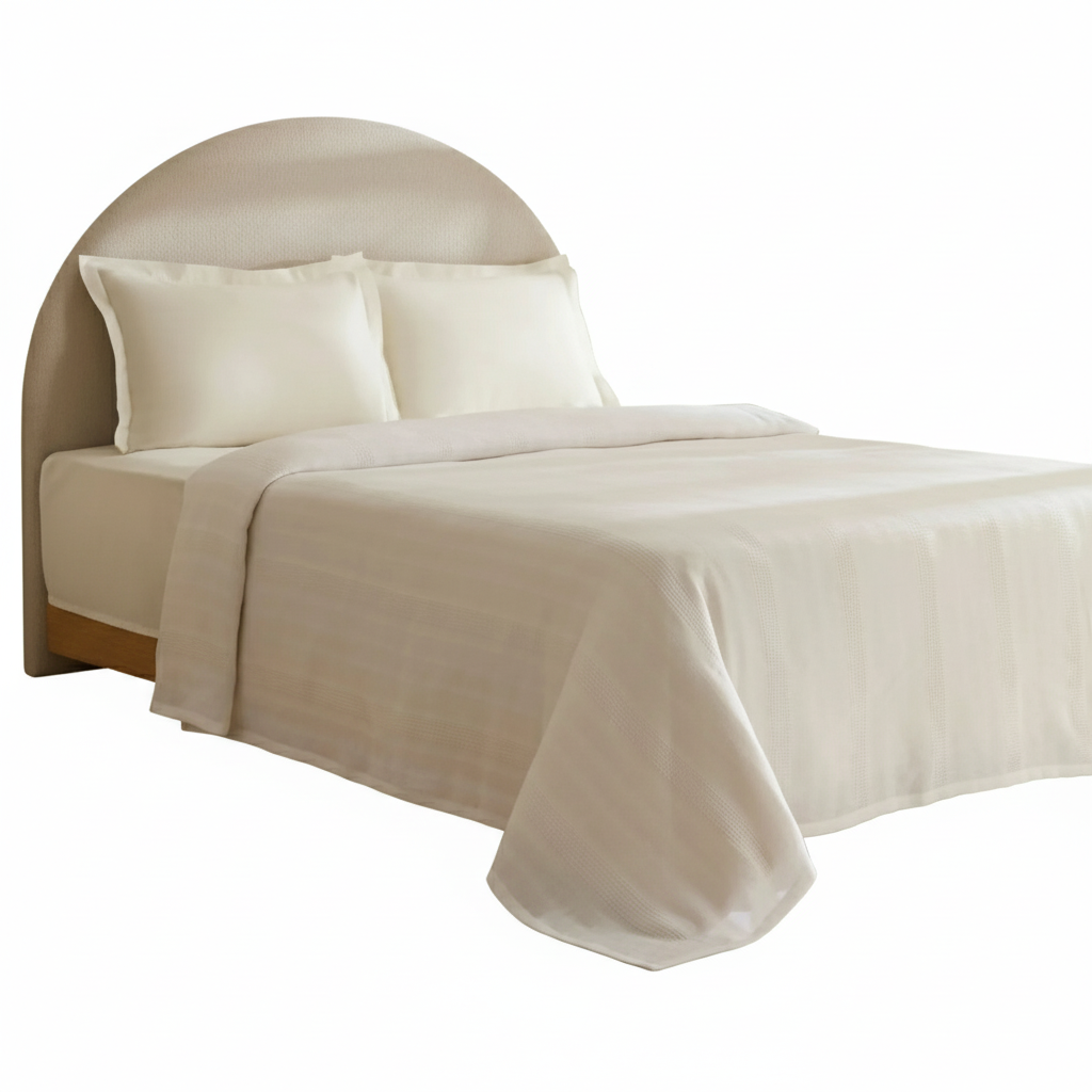 Karaca Home Layna Ecocell – Dobbeltseng Sengetæppe 200x220 cm, Råhvid