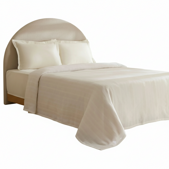 Karaca Home Layna Ecocell – Dobbeltseng Sengetæppe 200x220 cm, Råhvid