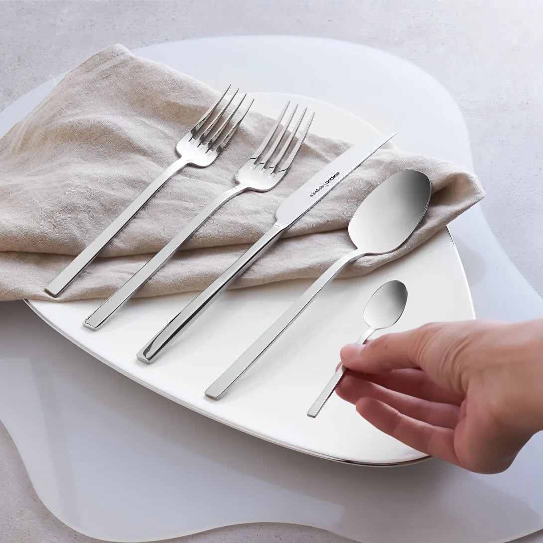 Karaca Theo 30-delt Bestiksæt 18/10 rustfrit stål | Sølv | 6 personer