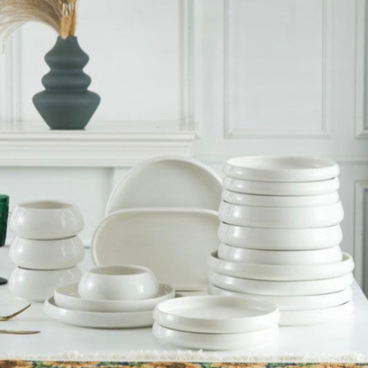 Akkaya Porcelænssæt 26 dele - 6 personer - Hvid - Weisse Rose Bone Bianco