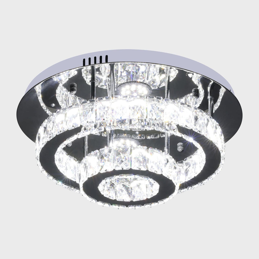 Elegant Krystal Loftlampe – Krom og klar | 45 cm
