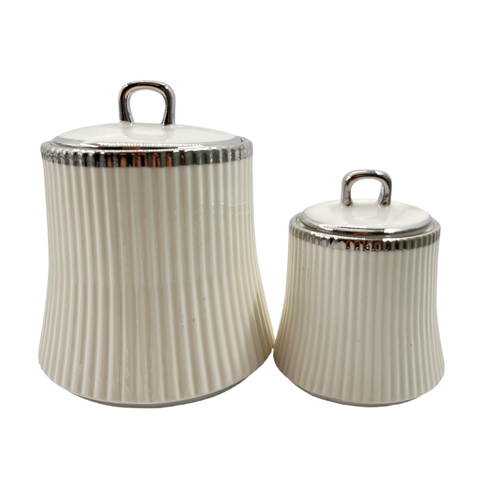 Almina Porcelæn Krydderisæt - Hvid/Sølv