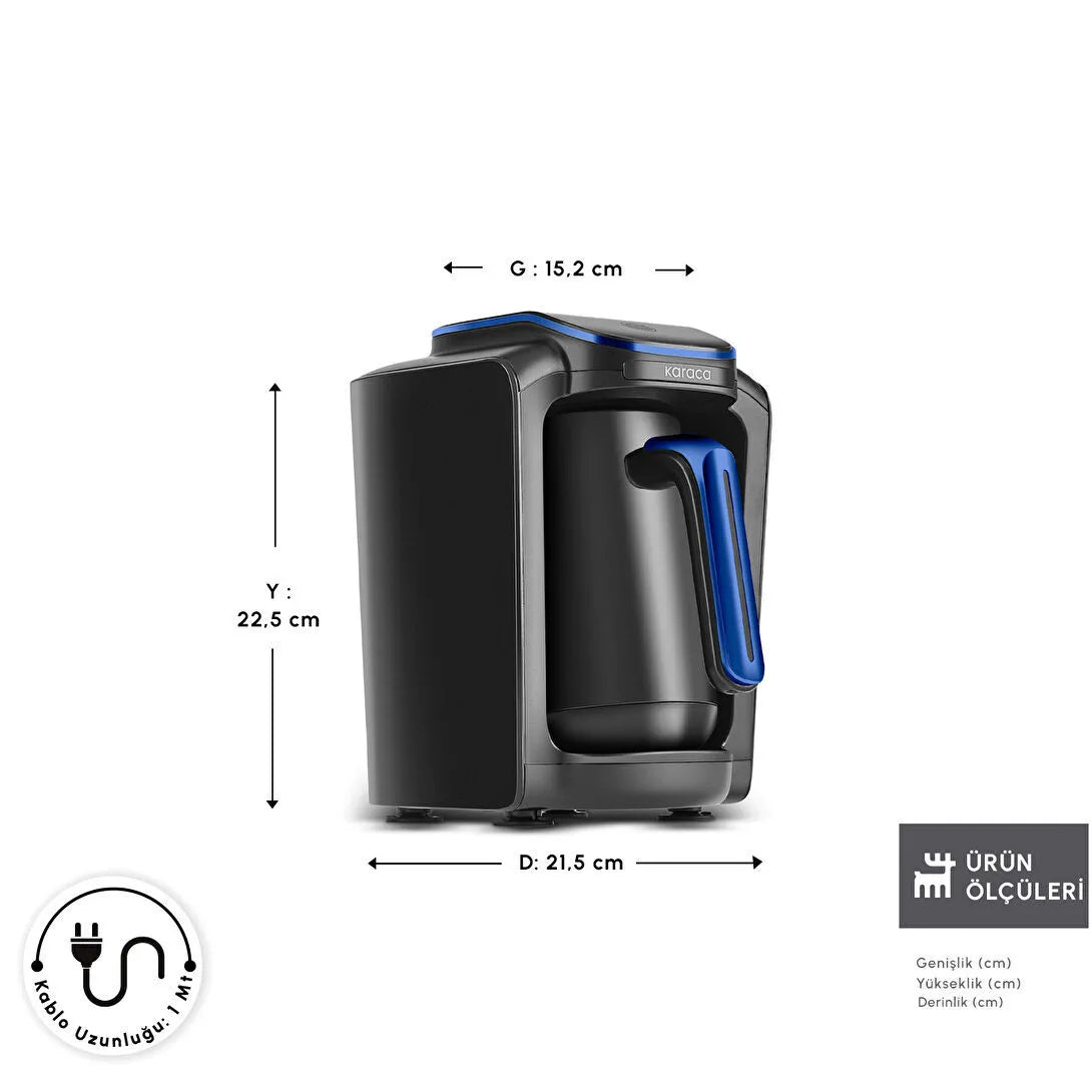 Karaca Hatır Neo-S Tyrkisk Kaffemaskine – Blå (Mælkefunktion)