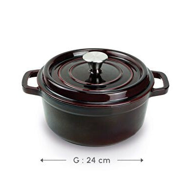 Karaca Heritage Emaljeret Støbejernsgryde – Rødbrun - 24 cm - 3,7 Liter