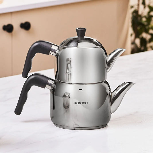 Karaca Nero Maxi Tekandesæt 4,1 Liter – Rustfrit stål - Sort