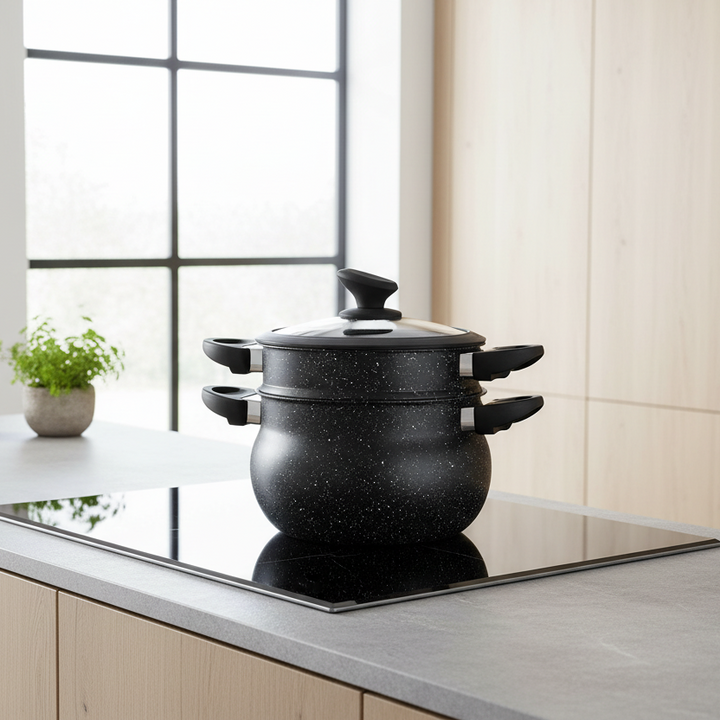 Ferveo Sahra - Damp &amp; Couscous Gryde - 8,4 L | Ø24 cm | Marmorbelagt