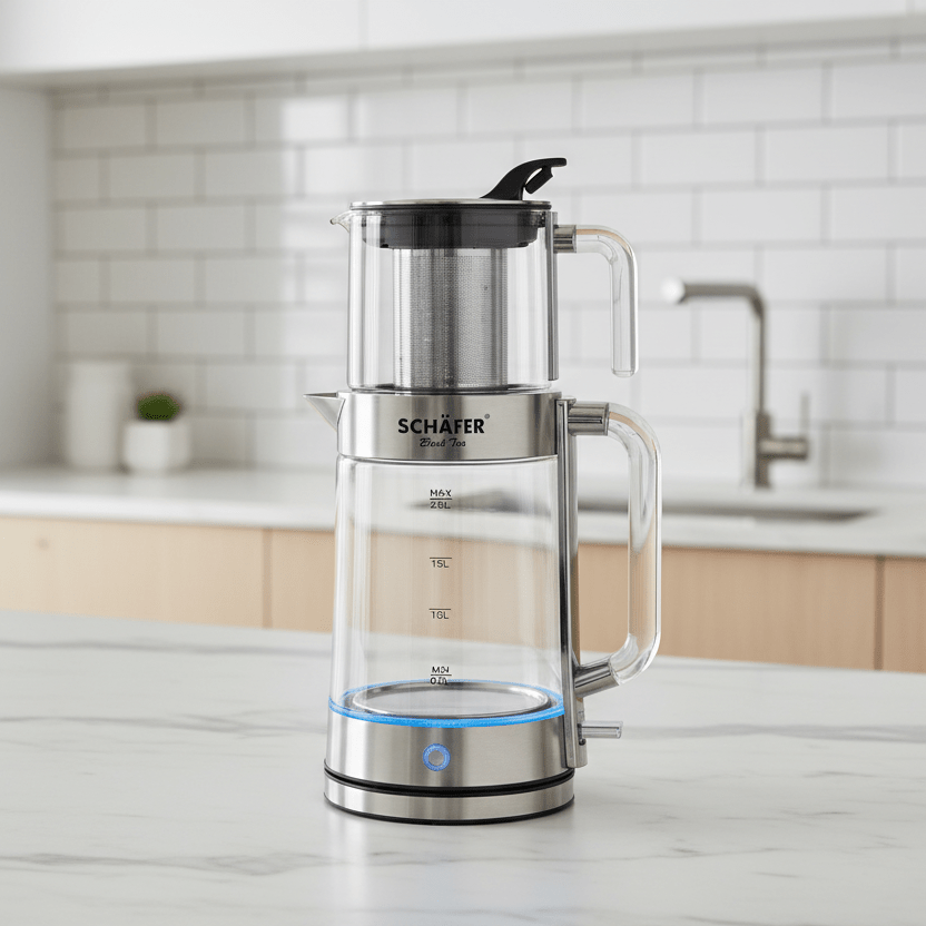 2 - i - 1 Elektrisk Glas Tekandesæt 2,8 liter - Schäfer - Løven Home