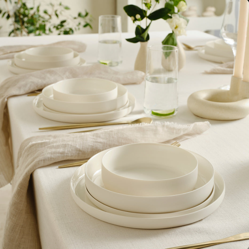 Karaca Earth Collection Finesse Spisestel – 24 dele, 6 personer, Hvid