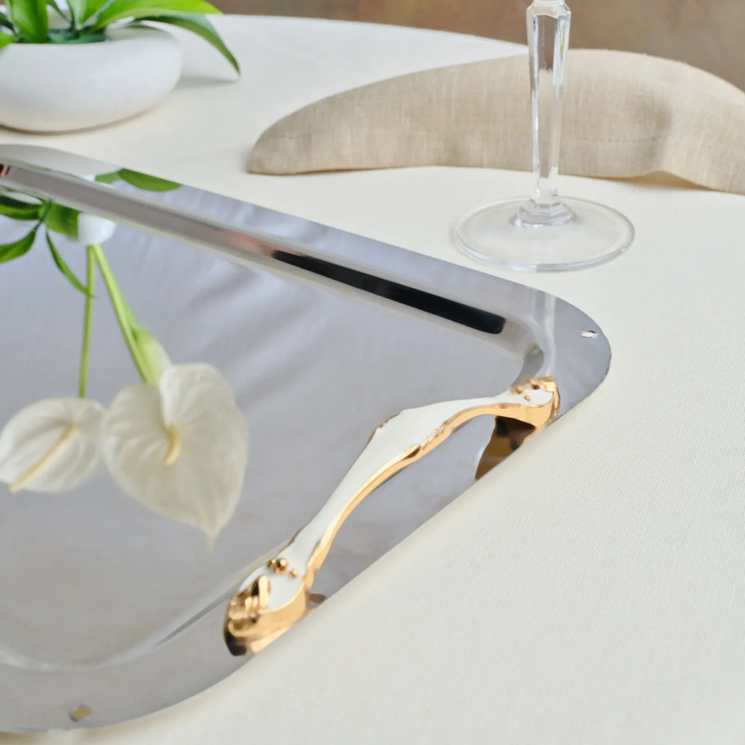 Karaca Mine Serveringsbakke - Rustfrit stål 40x30 cm