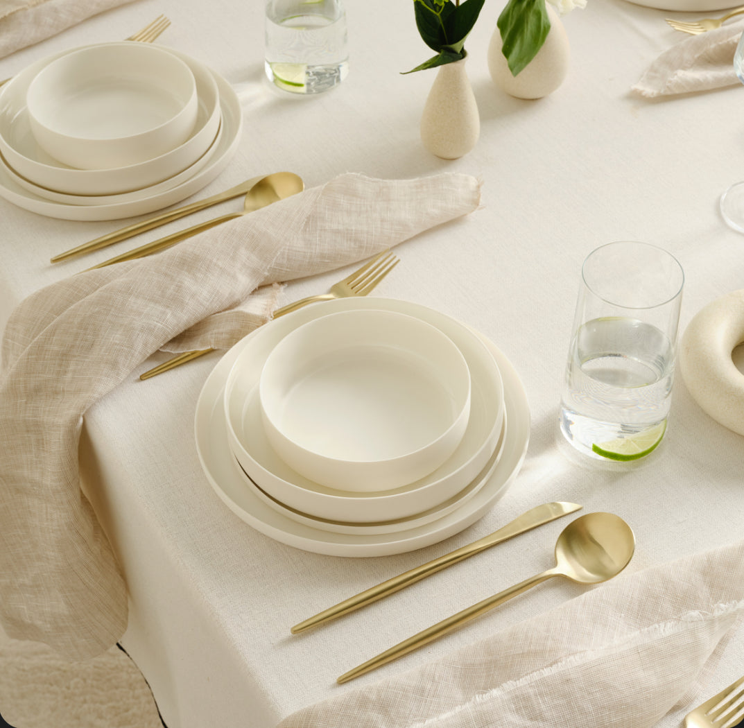 Karaca Earth Collection Finesse Spisestel – 24 dele, 6 personer, Hvid