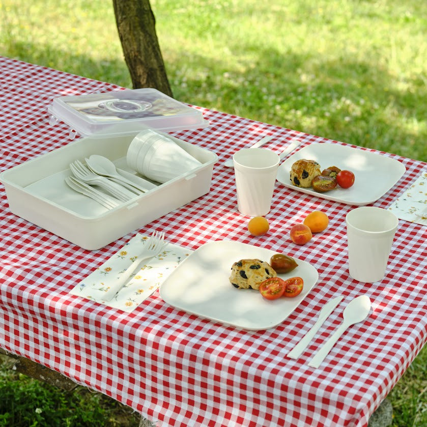 Karaca - Container Rocca - 32-Dele Picnic Sæt – Creme