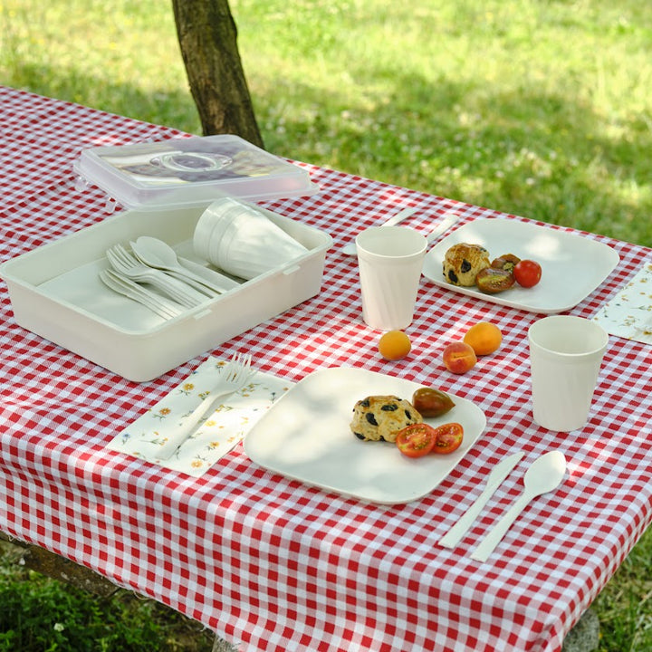 Karaca - Container Rocca - 32-Dele Picnic Sæt – Creme
