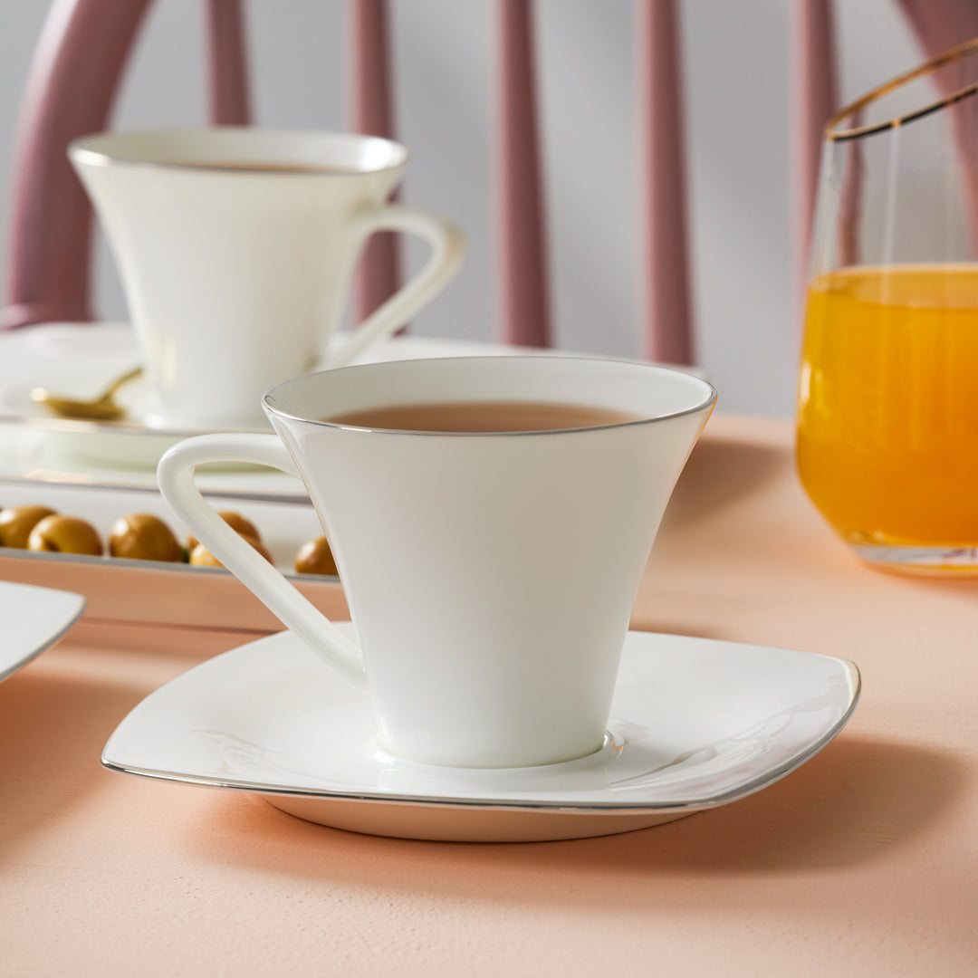 Karaca Fine Pearl Ragusa 26-delt Morgenmadssæt til 6 personer Sølv