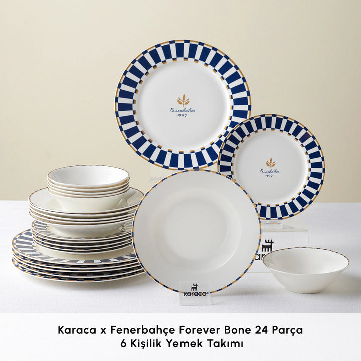 Karaca x Fenerbahçe Forever Bone 24 Dele 6 Personers Spisestel