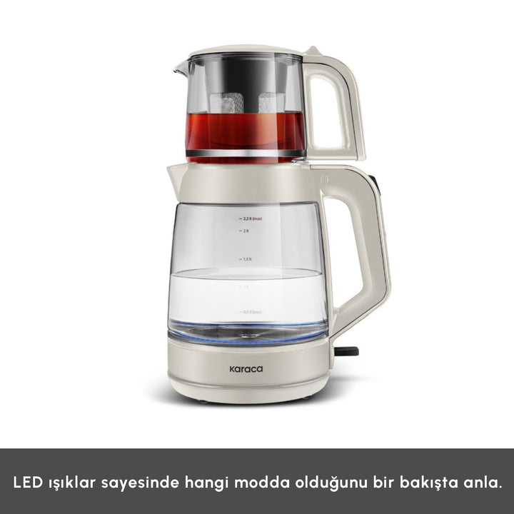 Karaca Glass Tea XL 2-i-1 Glasteemaskine – Starlight