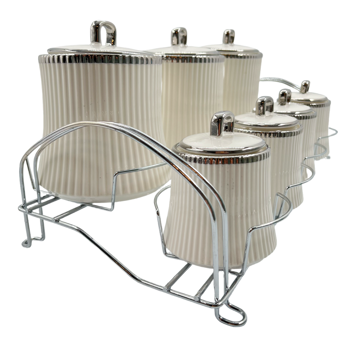 Almina Porcelæn Krydderisæt - Hvid/Sølv