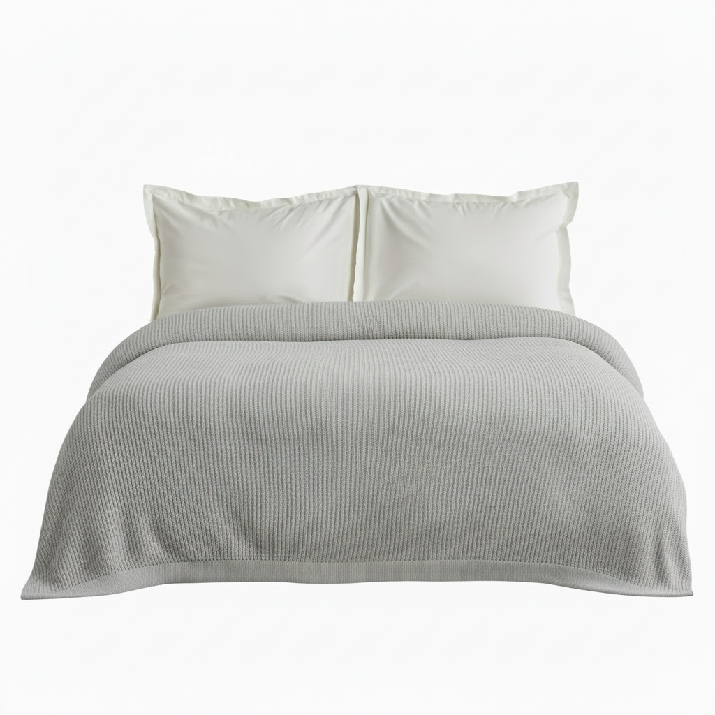 Karaca Home Cool Touch Dobbelt Strik Sengetæppe Grå, 200x220 cm
