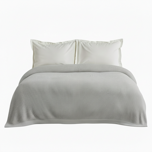 Karaca Home Cool Touch Dobbelt Strik Sengetæppe Grå, 200x220 cm