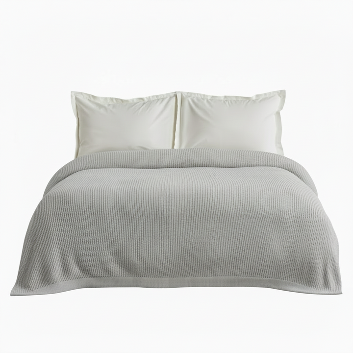 Karaca Home Cool Touch Dobbelt Strik Sengetæppe Grå, 200x220 cm