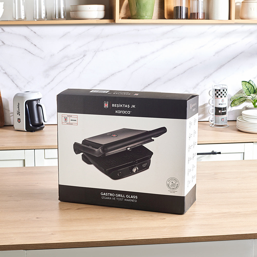 Karaca x Beşiktaş - Gastro Grill Glass Grill &amp; Toastmaskine - 2400 W