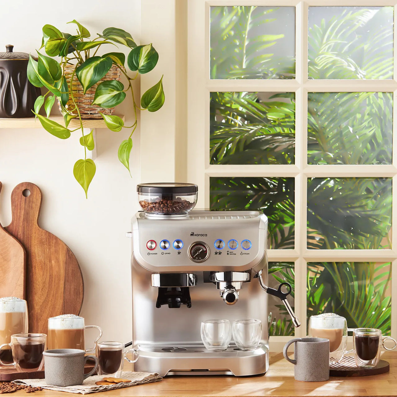 Karaca Coffee Art Barista – Semiprofessionel Espressomaskine med Kværn (15 Bar)