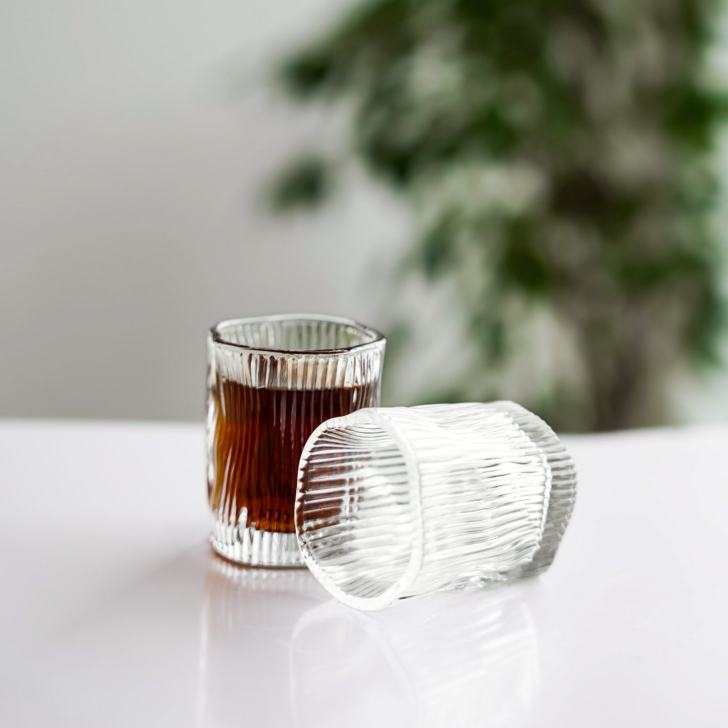 Almina Artic Terra Piccolo Glassæt 6 stk. - 60 ml - Riflet Overflade