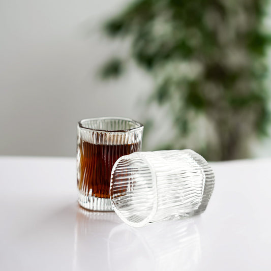 Almina Artic Terra Piccolo Glassæt 6 stk. - 60 ml - Riflet Overflade