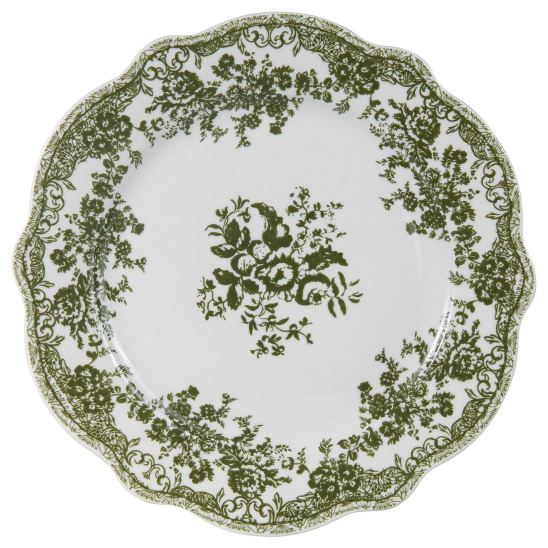 Bricard Fleury - Porcelæn tallerkensæt - 25 Dele | 6 Personer | Grøn