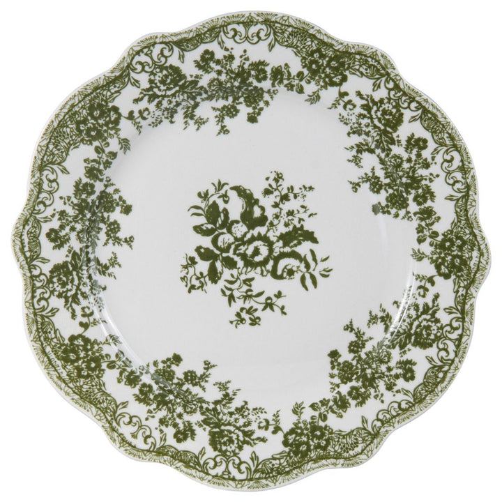 Bricard Fleury - Porcelæn tallerkensæt - 25 Dele | 6 Personer | Grøn
