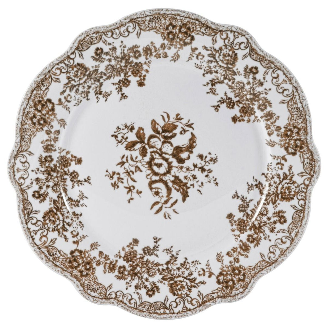 Bricard Fleury - Porcelæn tallerkensæt - 25 Dele | 6 Personer | Brun