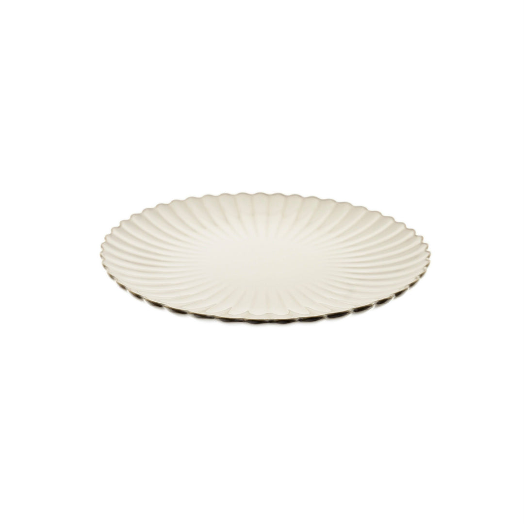 Almina Bloomy Porcelænssæt til 6 personer - 26 dele - Bølget - Creme/Beige