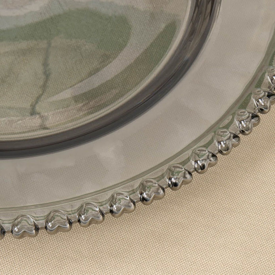 Karaca Rory Dekorativt Glasfad/Dækkeserviet - Grå - 32 cm