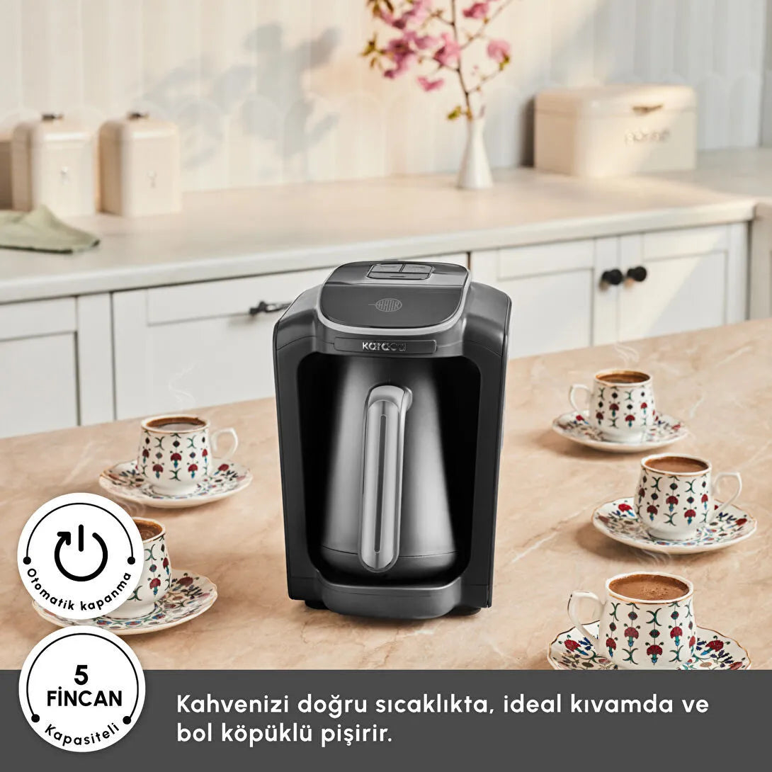 Karaca Hatır Neo-S Tyrkisk Kaffemaskine – Space Grå (Mælkefunktion)