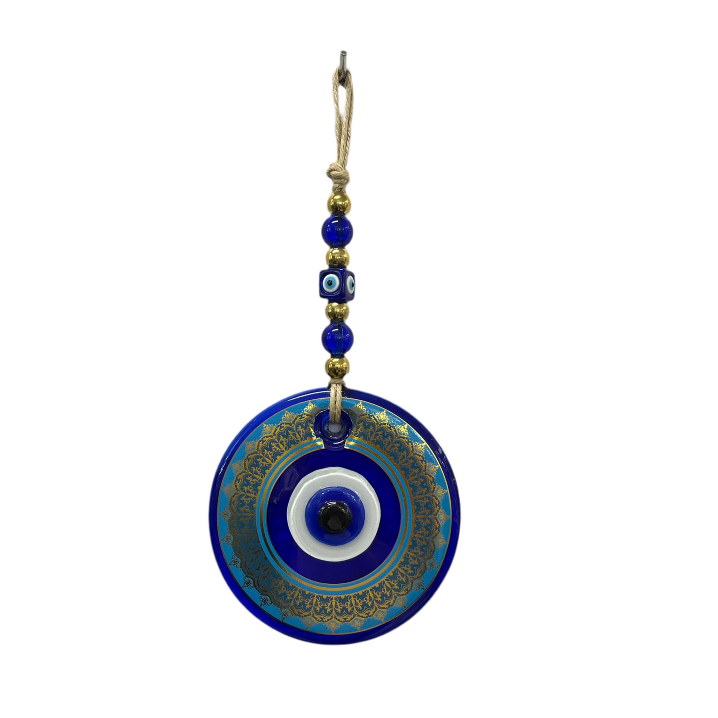 Onde Øje Amulet 13x30 cm Blå/Guld 3 Mønstervarianter